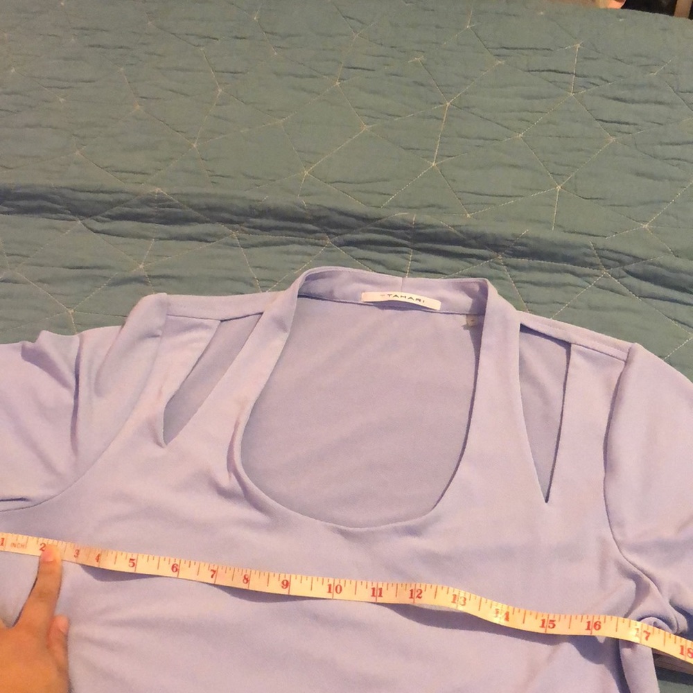 Tahari Short Sleeve Periwinkle Top Small